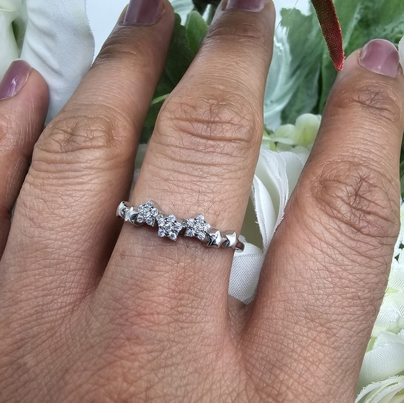 ❤️ TWINKLE STARS STERLING SILVER RING - Picture 5 of 6